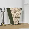 Image de vidaXL Portant de bois chauffage vert olive 69,5x35x81 cm