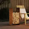 Image de vidaXL Étagère à bois 40x30x80 cm acier résistant aux intempéries