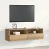 Image de vidaXL Meuble TV mural Montage mural chêne artisanal 100 x 30 x 30 cm