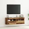 Image de vidaXL Meuble TV mural avec LED 2 pcs Bois ancien 60 x 30 x 40 cm