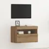 Image de vidaXL Meuble TV mural avec LED chêne artisanal 60 x 30 x 40 cm