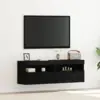Image de vidaXL Meuble TV mural 2 pc Chêne noir Bois d'ingénierie