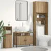 Image de vidaXL Meuble de Lavabo de Salle de Bain avec stockage chêne artisanal