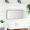 Image de vidaXL Miroir Montage mural Marron 80 x 37 cm Verre et Bois Ingénierie