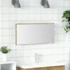 Image de vidaXL Miroir chêne artisanal 80 x 37 cm Verre et Bois Ingénierie