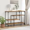 Image de vidaXL Table Console avec étagère Bois ancien 100 x 35 x 75 cm