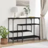 Image de vidaXL Table Console avec étagère Chêne noir 100 x 35 x 75 cm