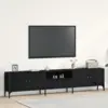 Image de vidaXL Meuble TV Chêne noir 200 x 25 x 44 cm Bois d'ingénierie
