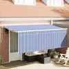 Image de vidaXL Auvent Rétractable Rayé Bleu 350 x 200 cm tissu