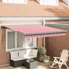 Image de vidaXL Auvent rétractable Rouge et Blanc 300 x 250 cm Tissu et Métal