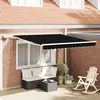 Image de vidaXL Auvent Rétractable Noir 300 x 250 cm Tissu et acier