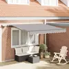 Image de vidaXL Auvent Rétractable Gris clair 300 x 250 cm tissu