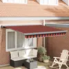 Image de vidaXL Auvent Rétractable Rouge et Noir 350 x 250 cm Tissu et Métal