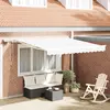Image de vidaXL Auvent Rétractable Blanc 350 x 250 cm Tissu et acier