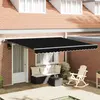 Image de vidaXL Auvent Rétractable Noir 400 × 300 cm Tissu et Aluminium