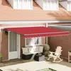 Image de vidaXL Auvent Rétractable Rouge 400 × 300 cm Tissu et Aluminium