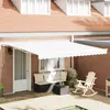 Image de vidaXL Auvent rétractable Blanc 400 × 350 cm Tissu et Aluminium