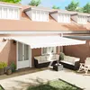 Image de vidaXL Auvent rétractable Blanc 500 × 350 cm Tissu et Aluminium