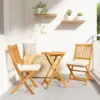 Image de vidaXL Ensemble bistro de jardin 3 pc Marron Bois d'Acacia Massif