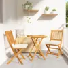 Image de vidaXL Ensemble bistro de jardin 3 pcs Marron Bois d'Acacia Massif