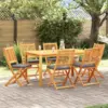 Image de vidaXL Chaise pliante 6 pcs Gris 49 x 57.5 x 92cm Bois d'acacia massif