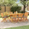 Image de vidaXL Chaise pliante 8 pcs Gris 49 x 57.5 x 92cm Bois d'acacia massif