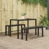 Image de vidaXL Ensemble de salle à manger pour jardin 3 pc Anthracite Acier