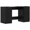 Image de vidaXL Bureau avec porte Chêne noir 133 x 50 x 75 cm Bois d'ingénierie