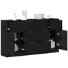 Image de vidaXL Buffet 3 pc Chêne noir 121 x 30 x 70 cm Bois d'ingénierie