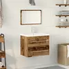 Image de vidaXL Meuble de Lavabo de Salle de Bain avec tiroir 2 pcs Bois Ancien
