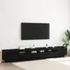 Image de vidaXL Ensemble meuble TV 3 pc Noir Bois d'ingénierie