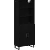 Image de vidaXL Haut Armoire 2 pc Chêne noir 69,5 x 34 x 180 cm