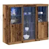 Image de vidaXL Buffet LED Bois ancien 123 x 37 x 100 cm Bois d'ingénierie, Buffet rectangulaire moderne, meuble intérieur robuste, éclairage LED RGB, rangement pratique, design minimaliste