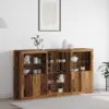 Image de vidaXL Buffet LED Bois ancien 181,5 x 37 x 100 cm Bois d'ingénierie
