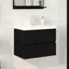 Image de vidaXL Meuble de Lavabo de Salle de Bain Chêne noir 80 x 39 x 62 cm