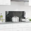 Image de vidaXL Crédence de cuisine Gris foncé 90 x 40 cm verre trempé