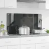 Image de vidaXL Protection de cuisine Gris foncé 100 x 50 cm verre trempé