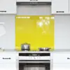 Image de vidaXL Protection de cuisine Jaune 70 x 60 cm verre trempé