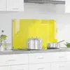 Image de vidaXL Protection de cuisine Jaune 90 x 50 cm verre trempé