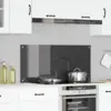 Image de vidaXL Crédence de cuisine Gris foncé 110 x 50 cm verre trempé