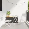 Image de vidaXL Ensemble bistrot 3 pc Blanc Acier