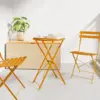 Image de vidaXL Table bistrot Moutarde Ø 50 x 71 cm Acier revêtu de poudre