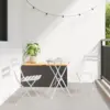 Image de vidaXL Ensemble bistro pliant 3 pcs Blanc Acier