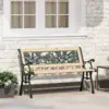 Image de vidaXL Banc de jardin avec coussin Marron 116 x 54 x 73 cm bois