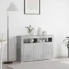 Image de vidaXL Buffet Gris béton 116 x 30 x 75 cm Bois d'ingénierie