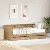 Image de vidaXL Lit d'appoint Chêne artisanal 90 x 200 cm Bois d'ingénierie