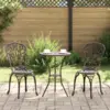 Image de vidaXL Ensemble bistro de jardin 3 pcs Bronze Aluminium