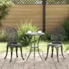 Image de vidaXL Ensemble bistro de jardin 3 pcs Noir Aluminium