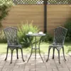 Image de vidaXL Ensemble bistro de jardin 3 pcs Noir Aluminium