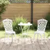 Image de vidaXL Ensemble bistro de jardin 3 pcs Blanc Aluminium